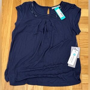 Daniel Rainn for Stitchfix Women's Navy Rayon Top Medium